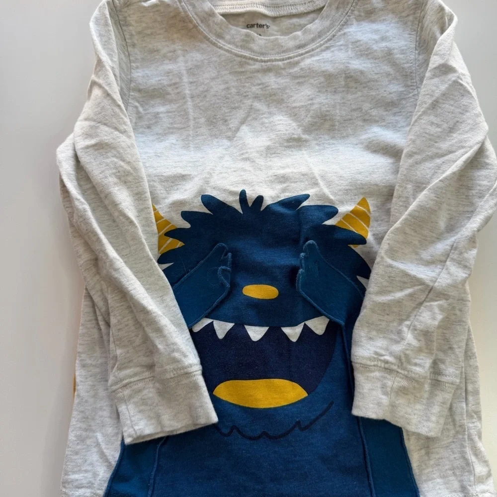 Carter's Gray and Mustard Monster Set